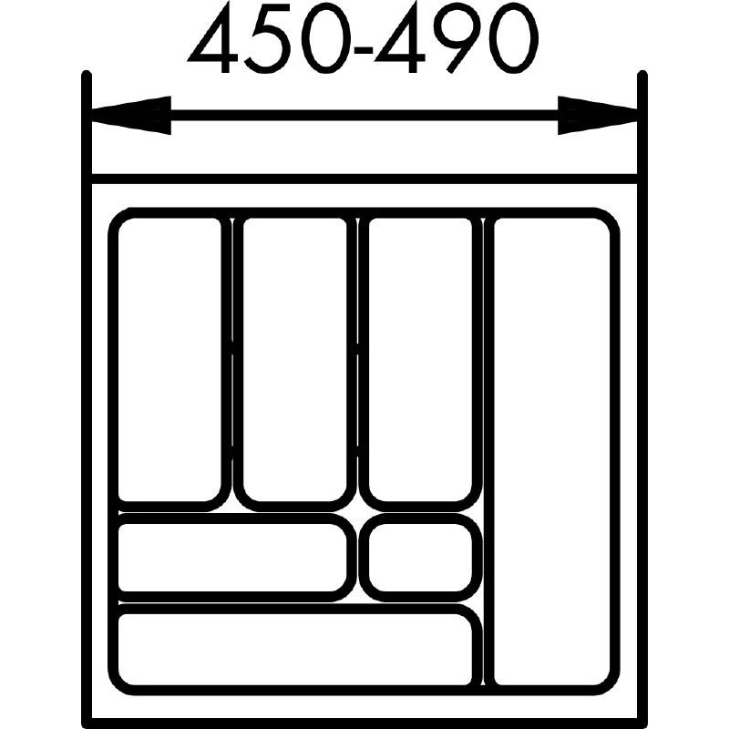 lijntekening bestekbak 55 cm