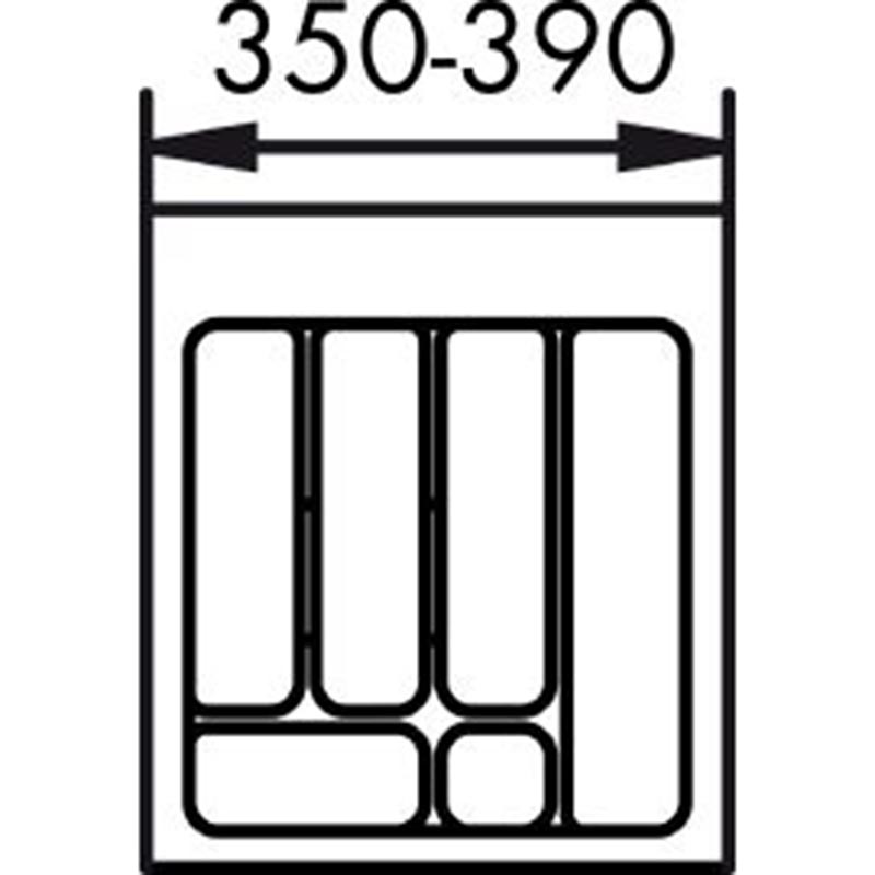 lijntekening bestekbak 45 cm