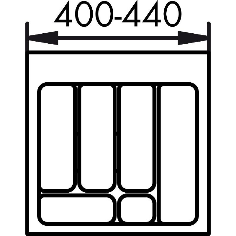 lijntekening bestekbak 50 cm