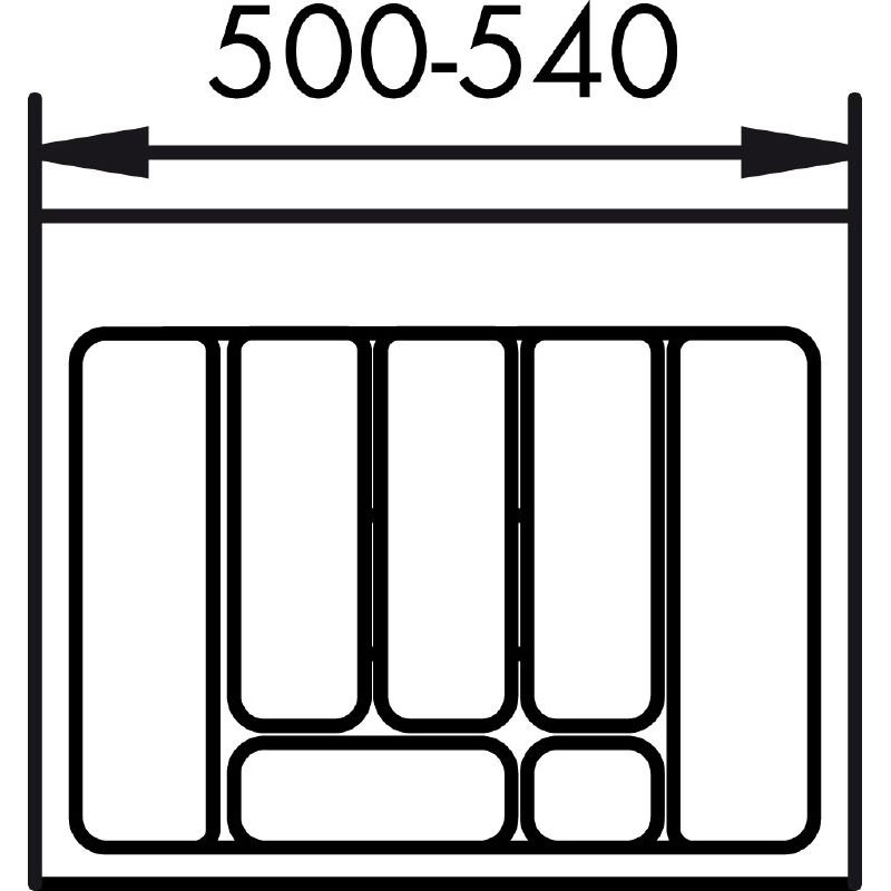 lijntekening bestekbak 60 cm