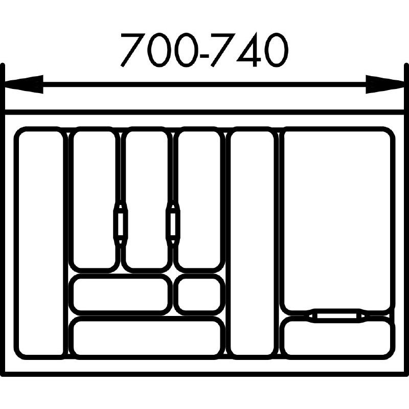 lijntekening bestekbak 80 cm