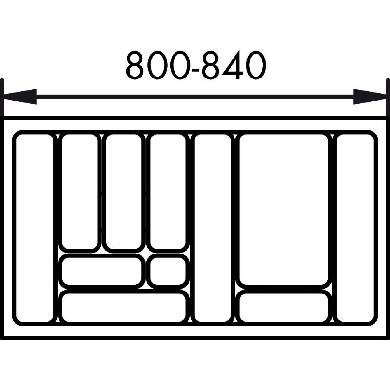 lijntekening bestekbak 90 cm