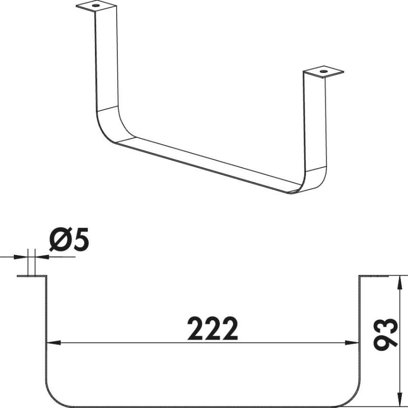 Compair Flow Vlakke Buishouder 150 mm – Systeem 150 - Afbeelding 2
