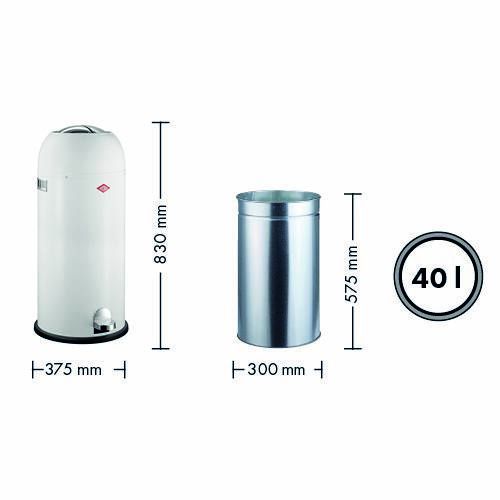 Wesco Kickmaster Maxi 40L – Stijlvolle Pedaalemmer voor Keuken of Kantoor - Afbeelding 2