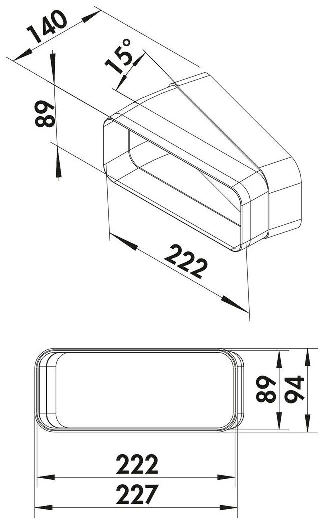 Compair® Flow 150 F-RBH 150 buisbocht horizontaal 90°, wit - Afbeelding 2
