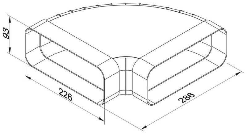 Compair® Flow 150 F-RBH 150 buisbocht horizontaal 90°, wit - Afbeelding 4