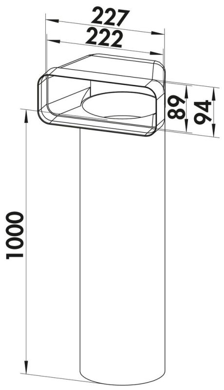 Compair Flow F-UR 150 – Omkeerstuk 90° met Ronde Buis Ø150 mm - Afbeelding 4