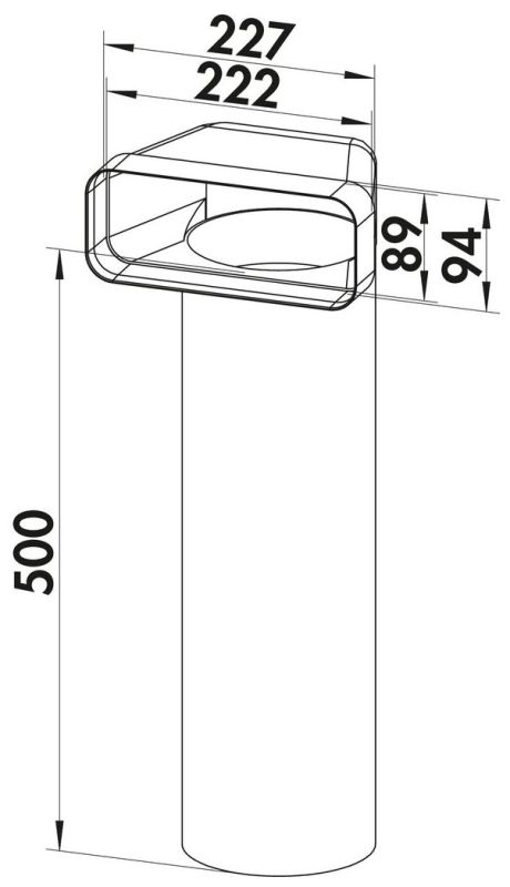 Compair Flow F-UR 150 – Omkeerstuk 90° met Ronde Buis Ø150 mm - Afbeelding 3