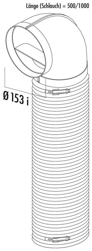 "Compair Flow R-URX 150 mm omkeerstuk 90° – flexibele luchtkanaalbocht voor ventilatie" - Afbeelding 2